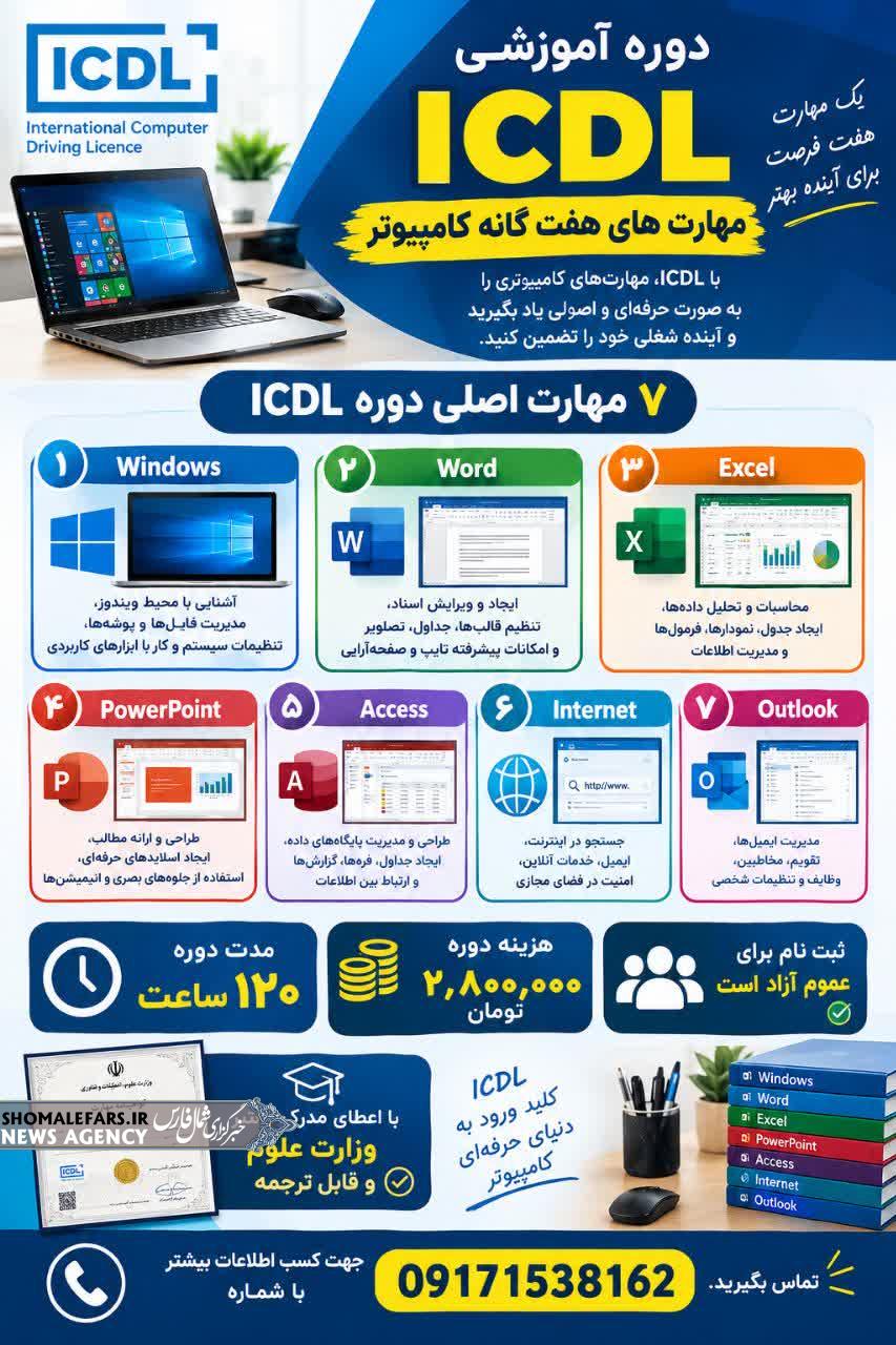 برگزاری دوره های مهارت های هفت گانهICDL توسط دانشگاه پیام نور صفاشهر